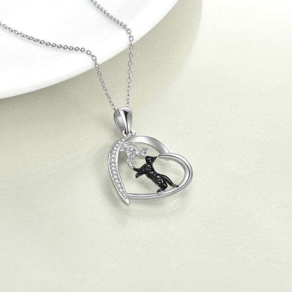 Sterling Silver Cat Necklace-3