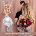 wholesale 925 Sterling Silver Rose Flower with Pearl Pendant Necklace for Women-0-5