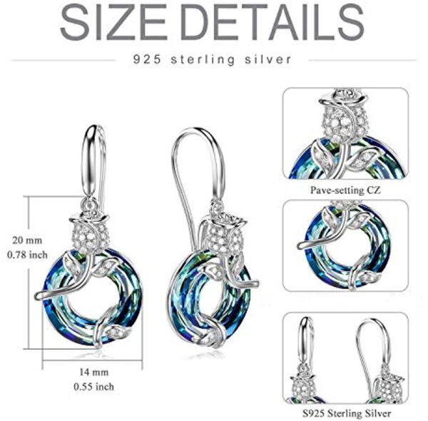 Sterling Silver Rose Earrings-4