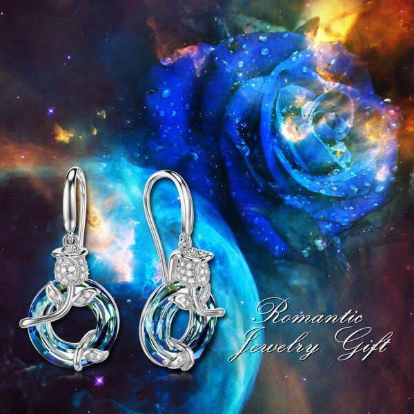 Sterling Silver Rose Earrings-5