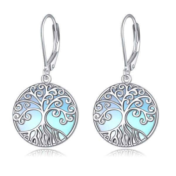 Sterling Silver Tree Of Life Earrings-0