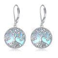 wholesale 925 Sterling Silver Tree of Life Moonstone Drop Earrings for Women - Blue Glow-0-0