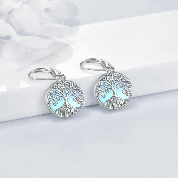 Sterling Silver Tree Of Life Earrings-2