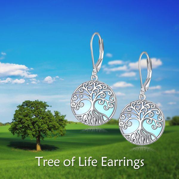 Sterling Silver Tree Of Life Earrings-5