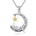 wholesale 925 Sterling Silver Cat Moon Star Pendant Necklace for Women-0-0