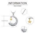 wholesale 925 Sterling Silver Cat Moon Star Pendant Necklace for Women-0-4