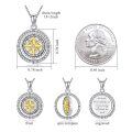 wholesale 925 Sterling Silver Compass Pendant Necklace with Cubic Zirconia Stones for Women's s-0-1