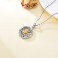 wholesale 925 Sterling Silver Compass Pendant Necklace with Cubic Zirconia Stones for Women's s-0-3