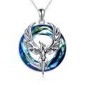 wholesale 925 Sterling Silver Blue Crystal Phoenix Pendant Necklace for Women-0-0