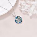 wholesale 925 Sterling Silver Blue Crystal Phoenix Pendant Necklace for Women-0-3