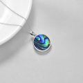 wholesale 925 Sterling Silver Round Abalone Shell Owl Pendant Necklace for Women-0-3