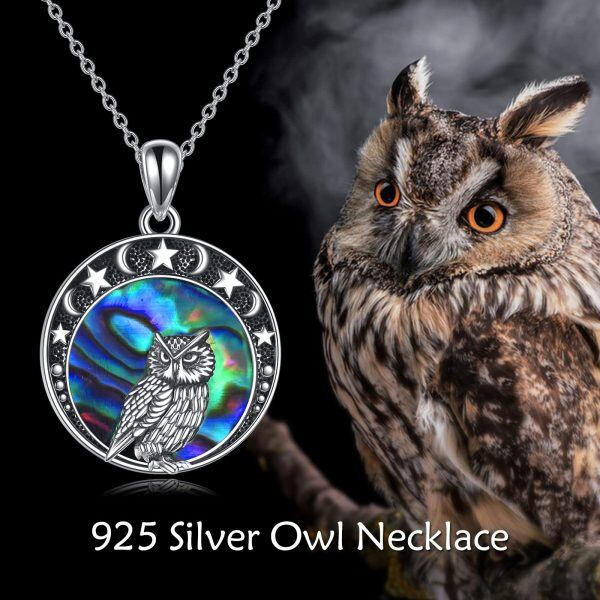 Sterling Silver Owl Pendant Necklace-5