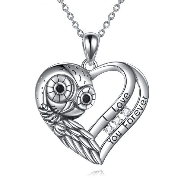 Sterling Silver Owl Necklace-0