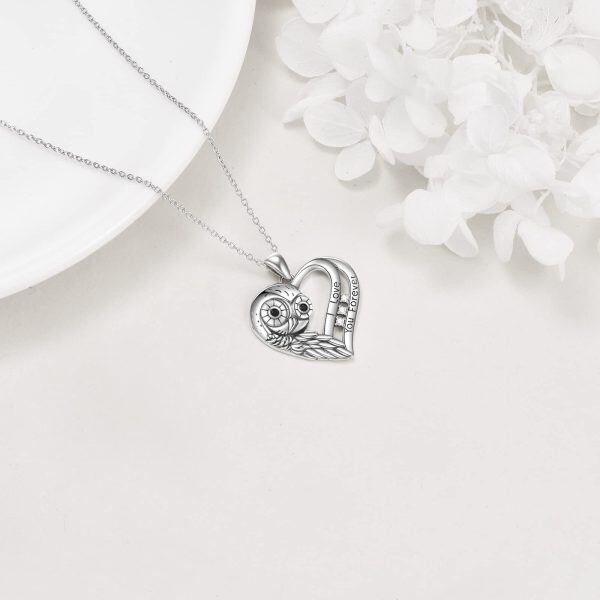 Sterling Silver Owl Necklace-3