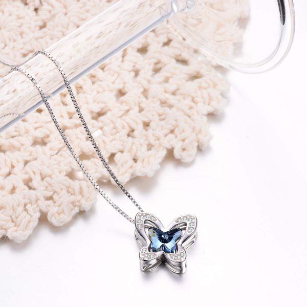 Sterling Silver Butterfly Pendant Necklace-1