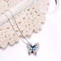 wholesale 925 Sterling Silver Pink Crystal Butterfly Pendant Necklace for Women Gifts-0-6
