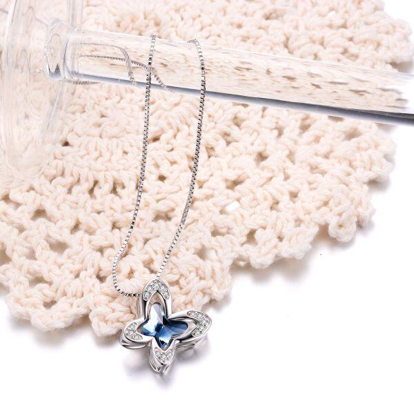 Sterling Silver Butterfly Pendant Necklace-2