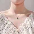 wholesale 925 Sterling Silver Pink Crystal Butterfly Pendant Necklace for Women Gifts-0-8