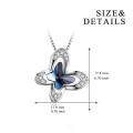 wholesale 925 Sterling Silver Pink Crystal Butterfly Pendant Necklace for Women Gifts-0-9