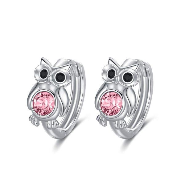 Sterling Silver Owl Earrings-0