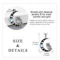 wholesale 925 Sterling Silver Moon Phase Owl Pendant Necklace with Blue Stone for Women-0-2