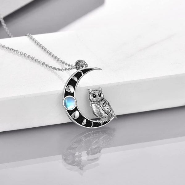 Sterling Silver Owl Necklace-4