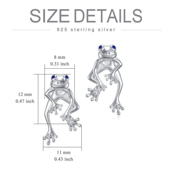 Sterling Silver Frog Earrings-4