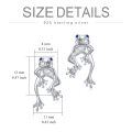 wholesale 925 Sterling Silver Blue Crystal Frog Stud Earrings - Adorable Animal Jewelry for Women-0-4