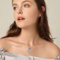 wholesale 925 Sterling Silver Blue Crystal Ballerina Best Friends Forever Heart Pendant Necklace Christmas Gifts for Women Sisters Friendship Jewelry-0-2