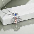 wholesale 925 Sterling Silver Blue Crystal Ballerina Best Friends Forever Heart Pendant Necklace Christmas Gifts for Women Sisters Friendship Jewelry-0-4