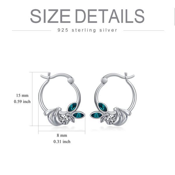 Sterling Silver Sloth Hoop Earrings-3