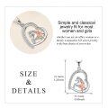 wholesale 925 Sterling Silver Horse and Girl Heart Pendant Necklace for Women-0-4