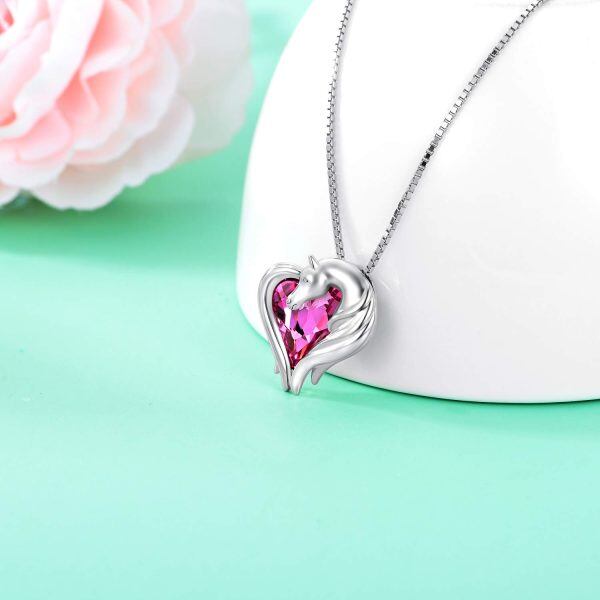 Sterling Silver Horse Heart Necklace-2