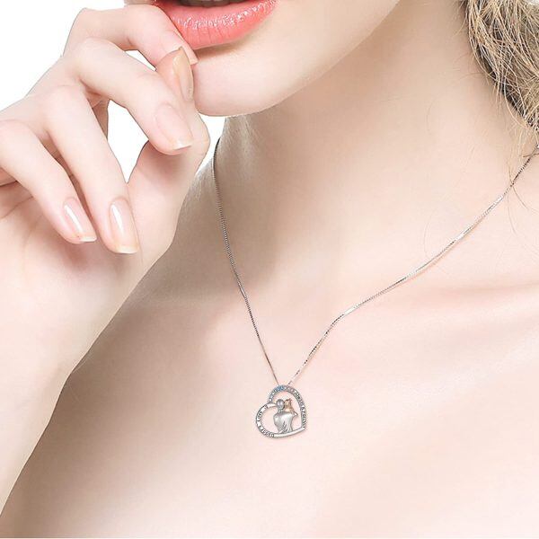 Sterling Silver Heart Necklace-1