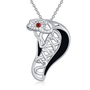 Sterling Sliver Snake Necklace-0