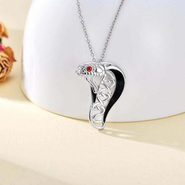 Sterling Sliver Snake Necklace-3