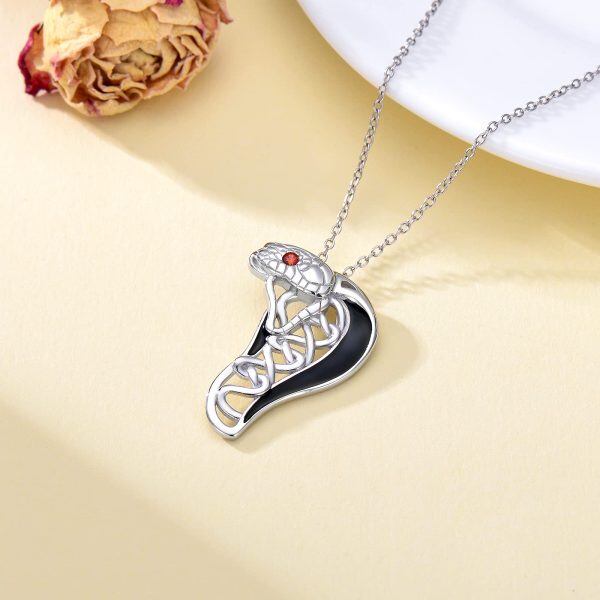 Sterling Sliver Snake Necklace-4