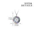 wholesale 925 Sterling Silver Rainbow Crystal Compass Pendant Necklace for Women-0-4