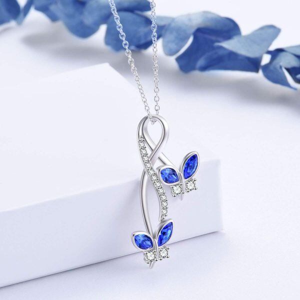 Sterling Silver Infinity Butterfly Necklace-1