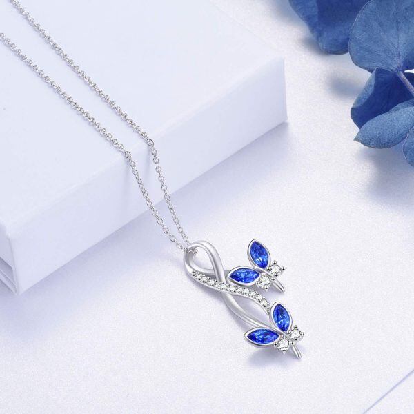 Sterling Silver Infinity Butterfly Necklace-2