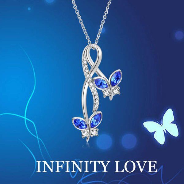 Sterling Silver Infinity Butterfly Necklace-4