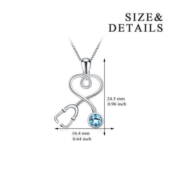 Sterling Silver Stethoscope Necklace-1