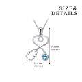 wholesale Sterling Silver Austria Crystals Stethoscope Necklace Medical Jewelry for Doctor Nurse Student - Rhodium Plated-0-15