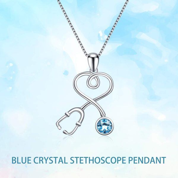 Sterling Silver Stethoscope Necklace-4