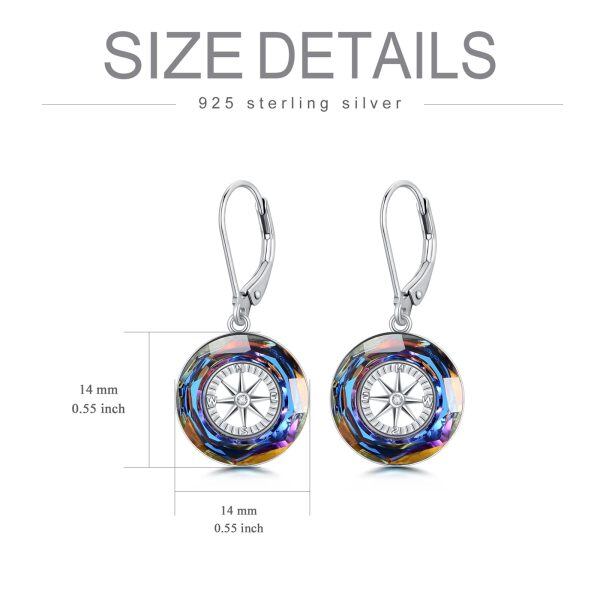 Sterling Silver Compass Earrings-4