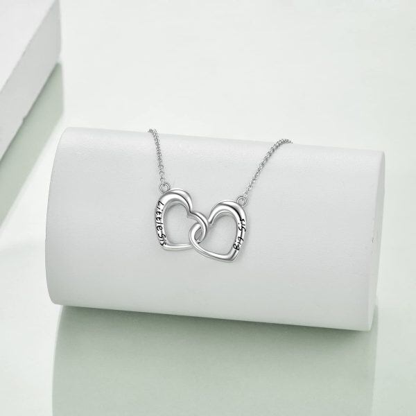 Sterling Silver Sister Heart Necklace-4