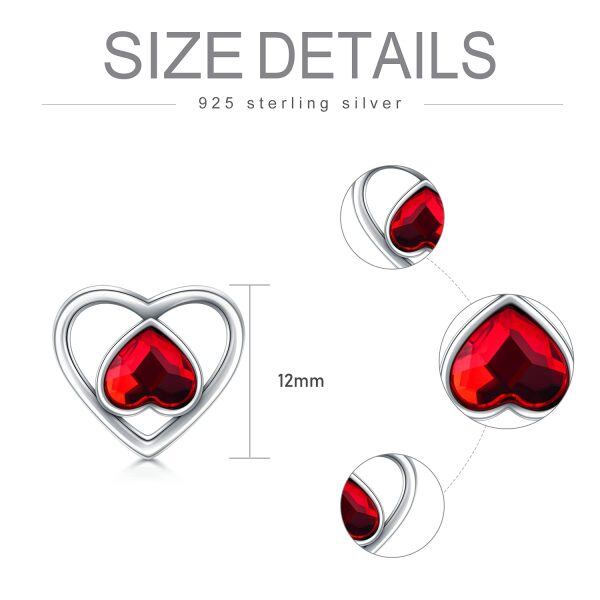 Sterling Silver Heart Earrings-4