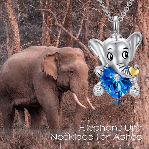 Sterling Silver Elephant Urn Necklace-5