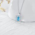 wholesale 925 Sterling Silver Blue CZ Sea Turtle Pendant Necklace for Women-0-1