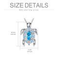 wholesale 925 Sterling Silver Blue CZ Sea Turtle Pendant Necklace for Women-0-3